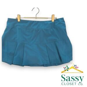 ✨ Etonic Teal Blue Pleated Performance Skort Large Tennis Pickleball EUC 🎾